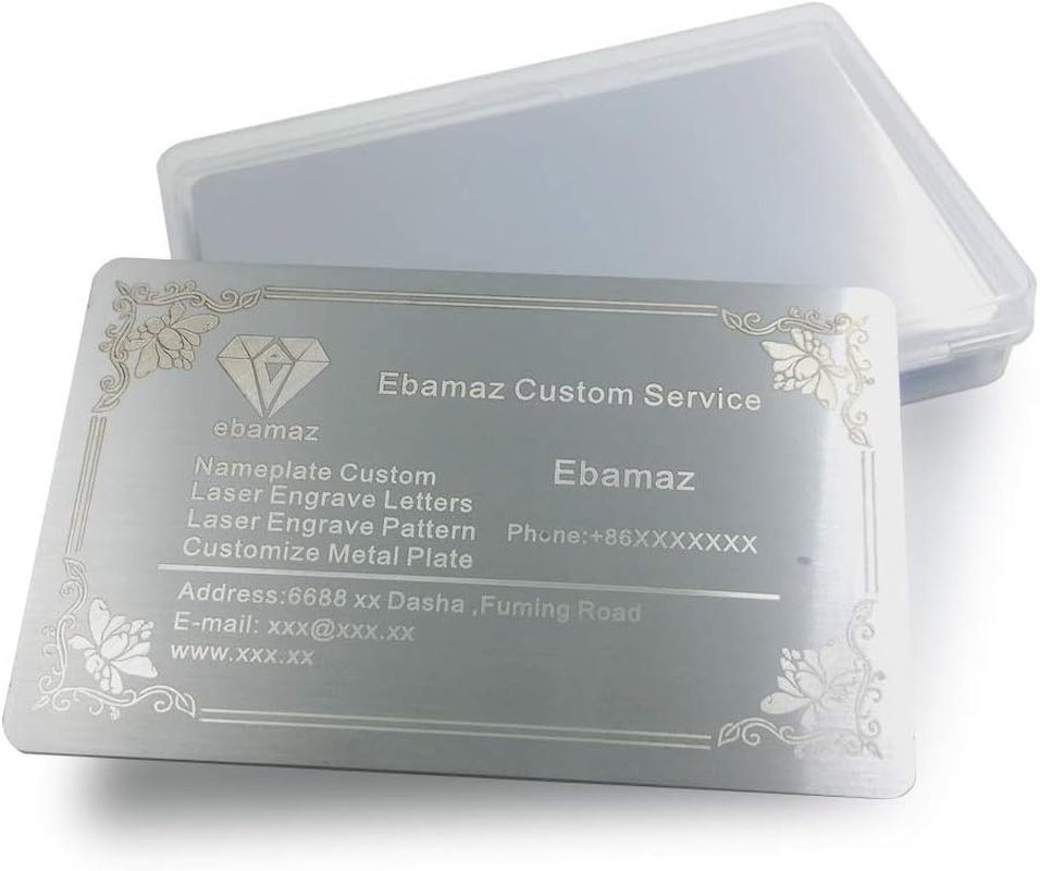 304 Stainless Steel Thick 0.5Mm Metal Business Cards Blank Tablet 86X54Mm Pack of 10PCS (Silver Brushed Finishing, Blank)