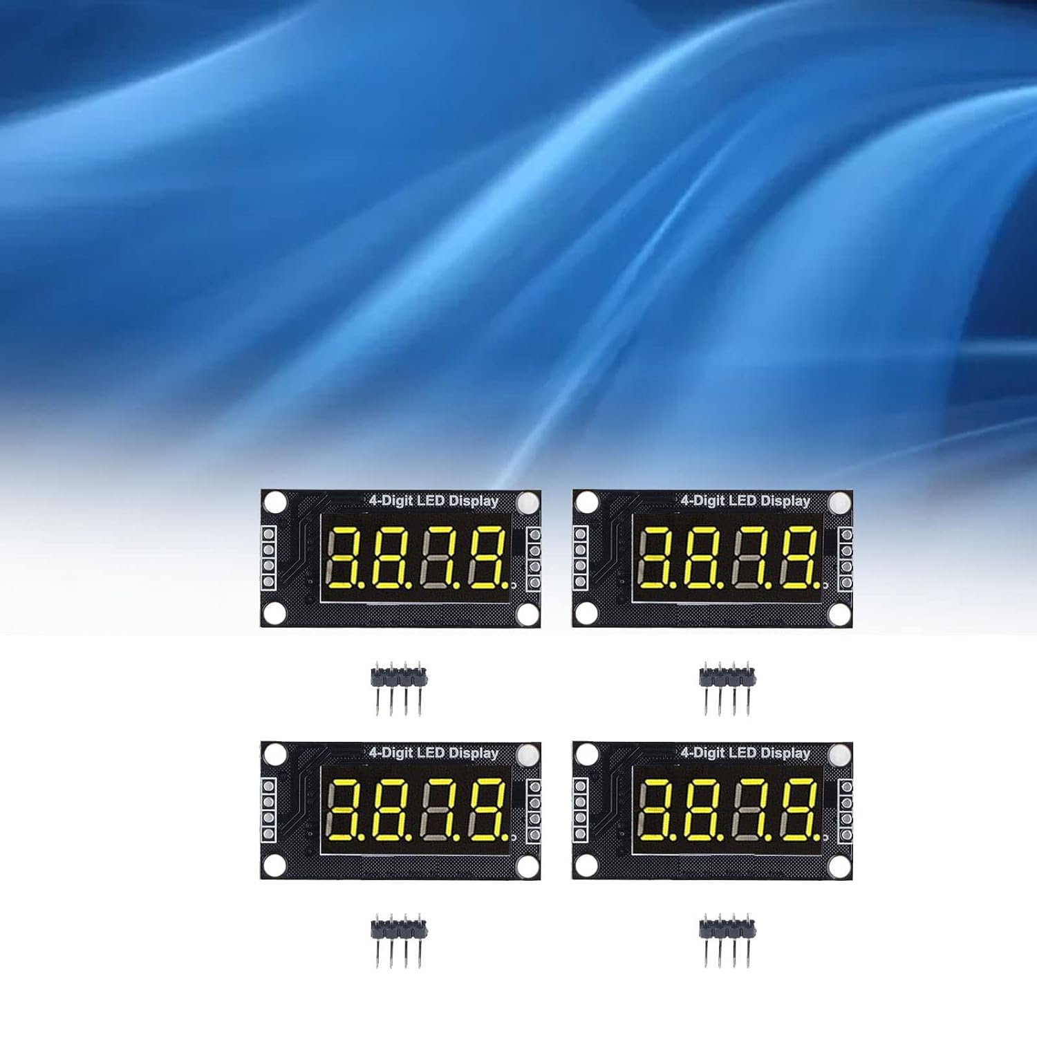 MUNEFE 4 Bits Digital LED Display Module, 4 Digit Tube LED Segment Display Module, 4 Digit 7 Segment Digital Tube LED Display Board for Machine Equipment (Yellow, 0.36In TM1637) image number 4