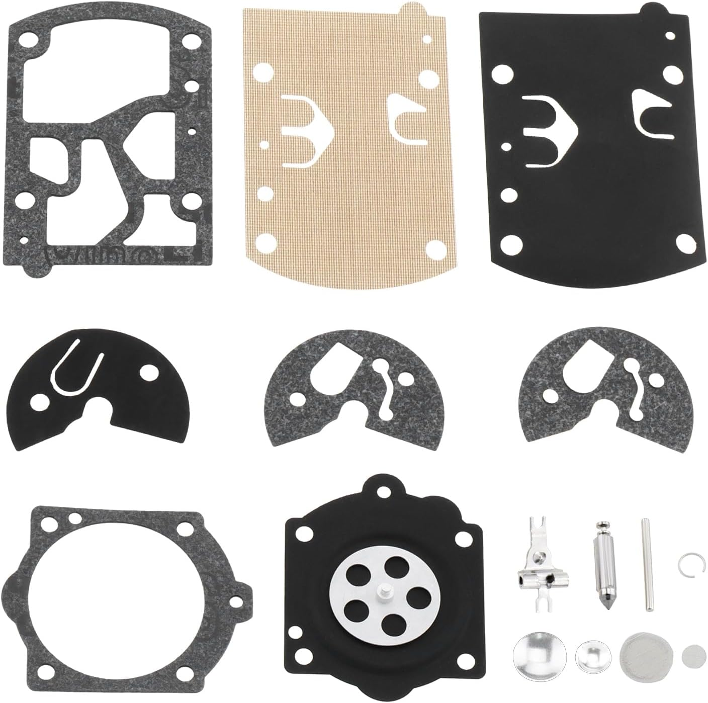 YINETTECH 1 Set Lawn Mower Carb Rebuild Kit Compatible with Walbro WB37 K10-WB WB-2 WB-3 WB-5 WB-26 Compatible with Paramotor Compatible with Husqvarna image number 1