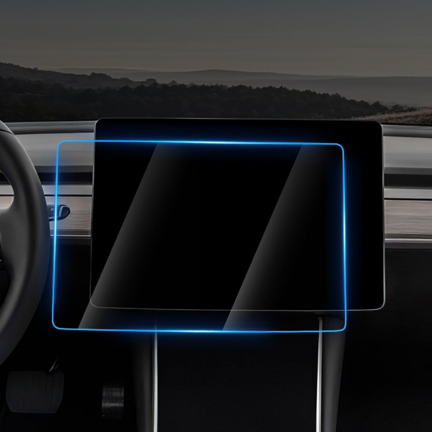 Tesla Model 3 / Y Center Screen Protectors 15 Inches, Specially Designed for Tesla Model 3 / Y, Anti-Scratch, Anti-Collision, Anti-Fingerprint, Frosted Texture, Tempered Screen Protector image number 4