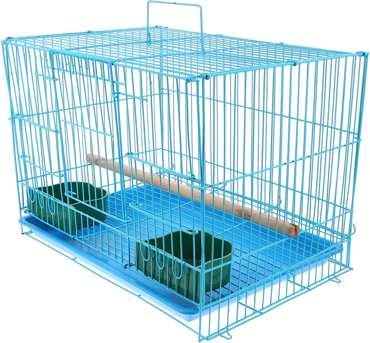 FONDOTIN Portable Bird Cage with Toilet Tray Small Animal Carrier for Parrots and Lovebirds Easy to Clean and Travel-Friendly Design Pet Supply Accessory