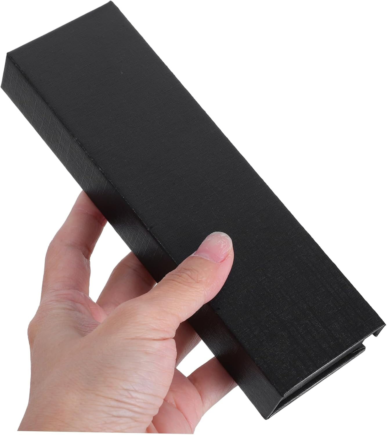 TEHAUX 6Pcs Black Pen Box Pencil Case Rectangular Container Organizer Pen Holder for Home Desk Stationery Storage image number 5