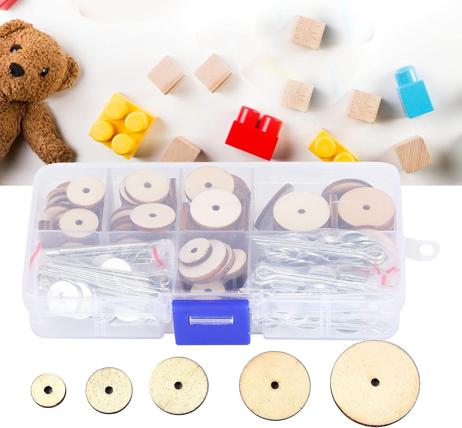 Doll Joints Doll Accessories for Teddy Bear Toys, 50 Set Doll Joints Cotter Pin Joints Doll Wood Skeleton Joints Movable Engage DIY Craft Toy Accessories