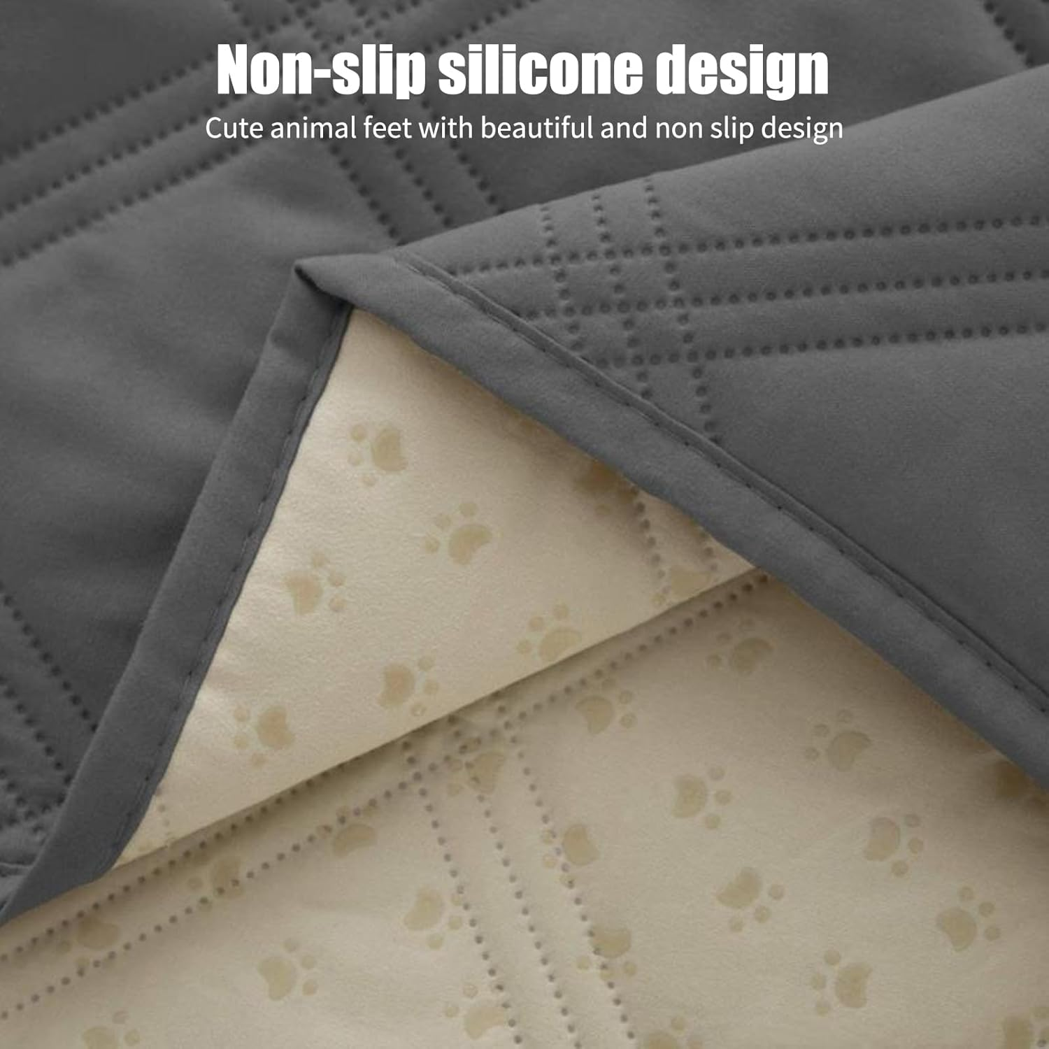 Waterproof Dog Blanket, Non-Slip Dog Blankets, Dog Mat for Large and Small Dogs, Machine Washable Pet Blanket Cover and Protection for Sofa, Bed, Car Seat (Dark Grey, 137 Cm X 208 Cm) image number 2