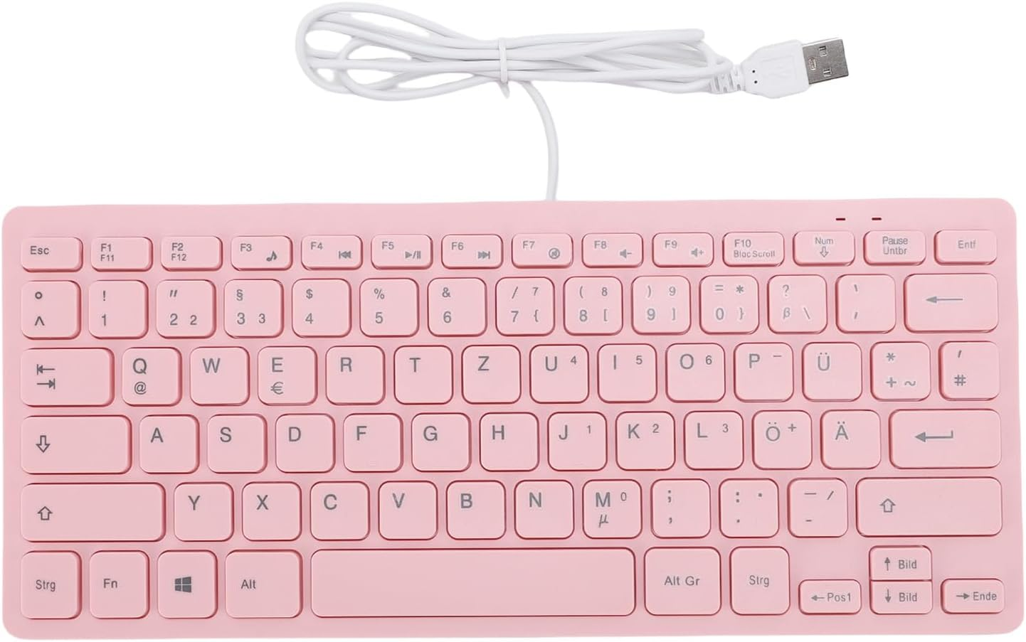 Wired Gaming Keyboard, 78 Keys Quiet USB Mechanical Keyboard with anti Slip Foot Pads, Small Wired Mini Keyboards for Gaming Working (German Version) image number 6