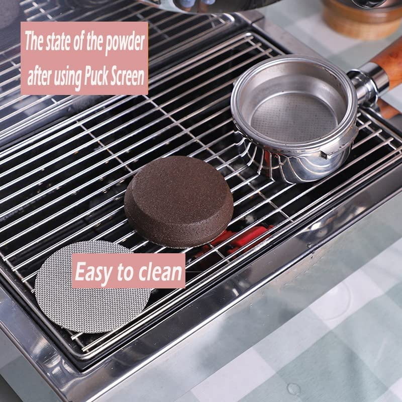 YOZOTI Espresso Puck Screen, 2 Pcs Reusable 1.7Mm Thickness 100&Mu;m 316 Stainless Steel Professional Barista Coffee Filter Mesh Plate for Espresso Portafilter Filter Basket（51Mm） image number 2