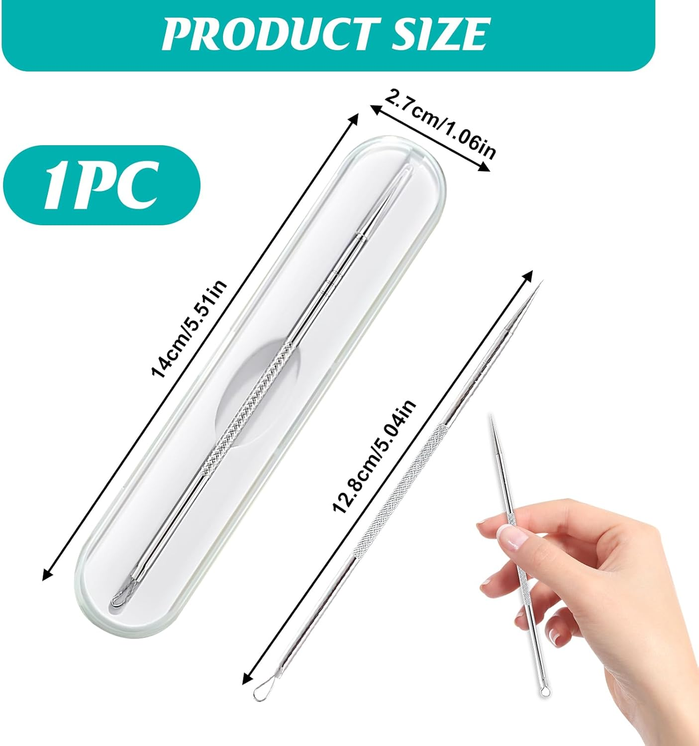 Lancet for Facial Milia Remover and Whitehead, 0.01Mm Ultra-Sharp Whitehead Remover for Face, Diamond-Shaped Anti-Slip Stripes, Plastic Box Packaging Pimple Extractor for Whelk Closed Fat Particle image number 4