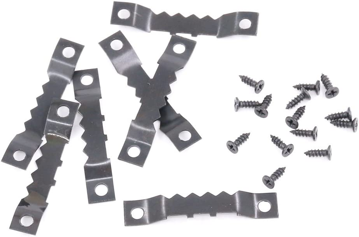 Swpeet 120 Pcs Sawtooth Picture Frame Hanging Hangers Double Hole with Screws for Home Decoration Creative Picture Frame Hanging (Black) image number 1