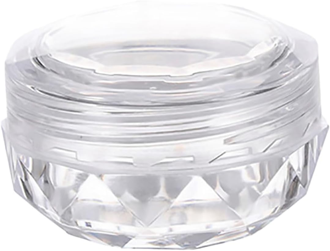 Jade Deals 50PCS 5G Transparent round Cosmetic Cream Jar Bottle, Refillable Sample Container with Diamond & Flat Lids image number 3