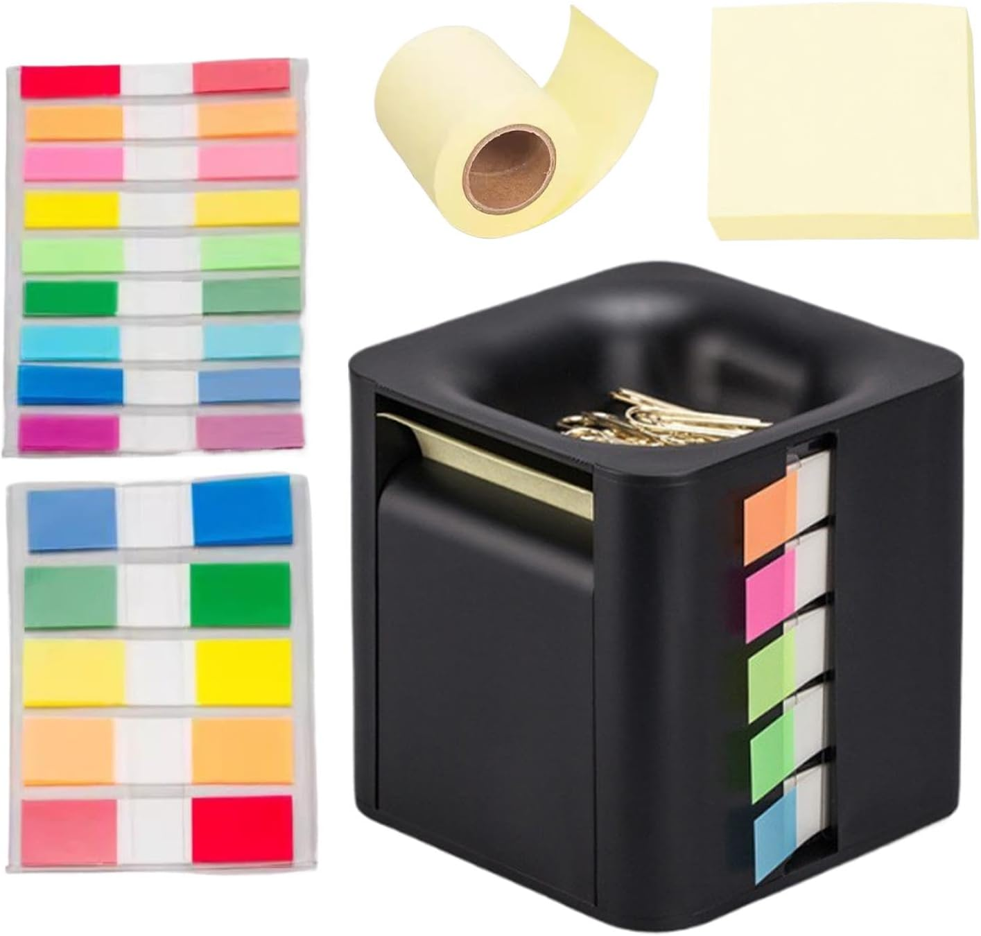 Cube Sticky Note Holder, 4-In-1 Memo Organizer, Pop-Up Note Dispenser, Colorful Index Stickers, Paper Notepad Organizer, Desk Memo Holder, Sticky Note Storage Box, Convenient Note Holder image number 6