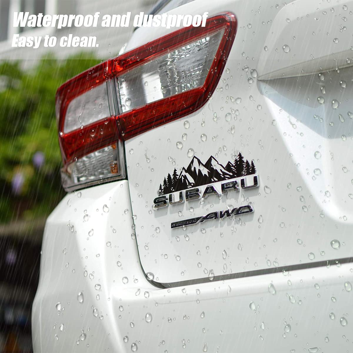 7 Inch Snow Mountain Tree Stickers for Car, Mountains Graphic Logo Decals, Premium Badge Decals for Car Trunk Tailgate Emblem, Car Decoration Accessories for Truck, SUV, Sedan (Black Mountain/1 PCS) - Black Mountain image number 2