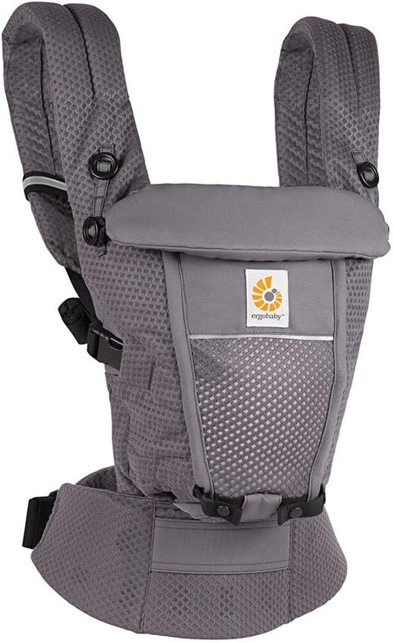 Ergobaby Adapt Carrier for Newborns from Birth, 3 Positions Softflex Mesh, Ergonomic Baby Front-Inward and Back Carry Position, Graphite Grey image number 6
