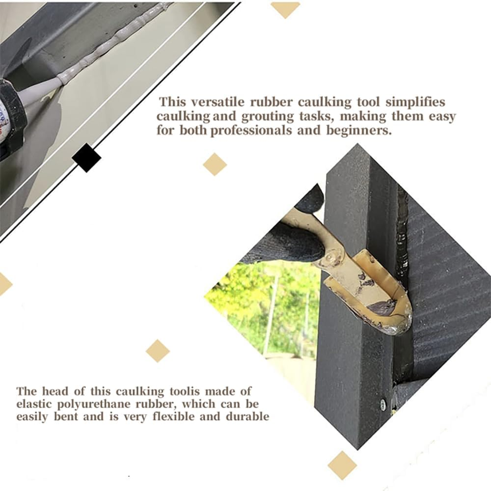 JTGYMY 8 Pcs Multitool Set Rubber Caulking Tool Kit for Ceramic Tiles, Baseboards, Kitchens, Bathrooms - ABS + Rubber - 4 Sizes Set