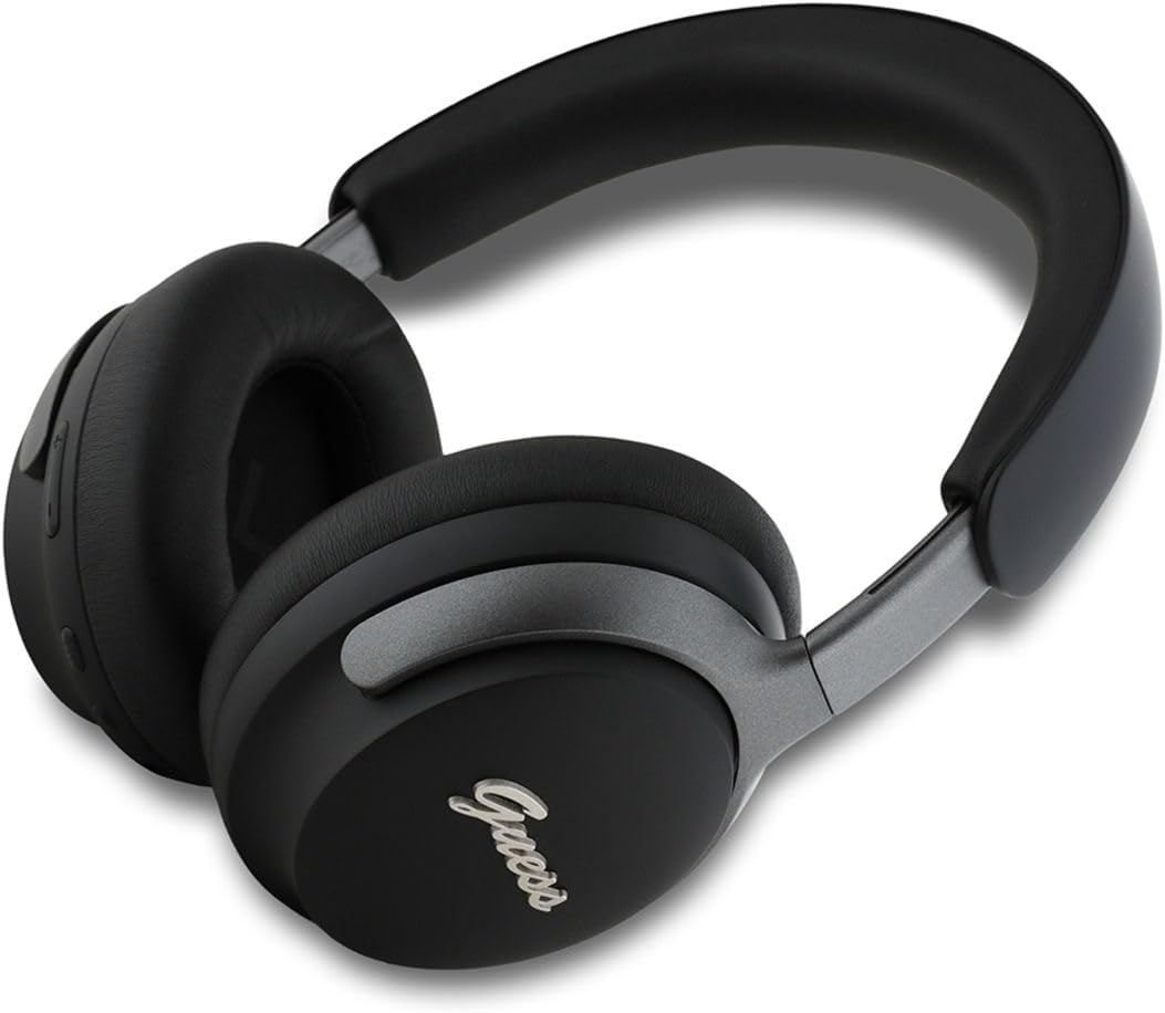 Guess Wireless Headphones with Studio Sound PU Leather Script Logo ANC/ENC (Black) image number 1