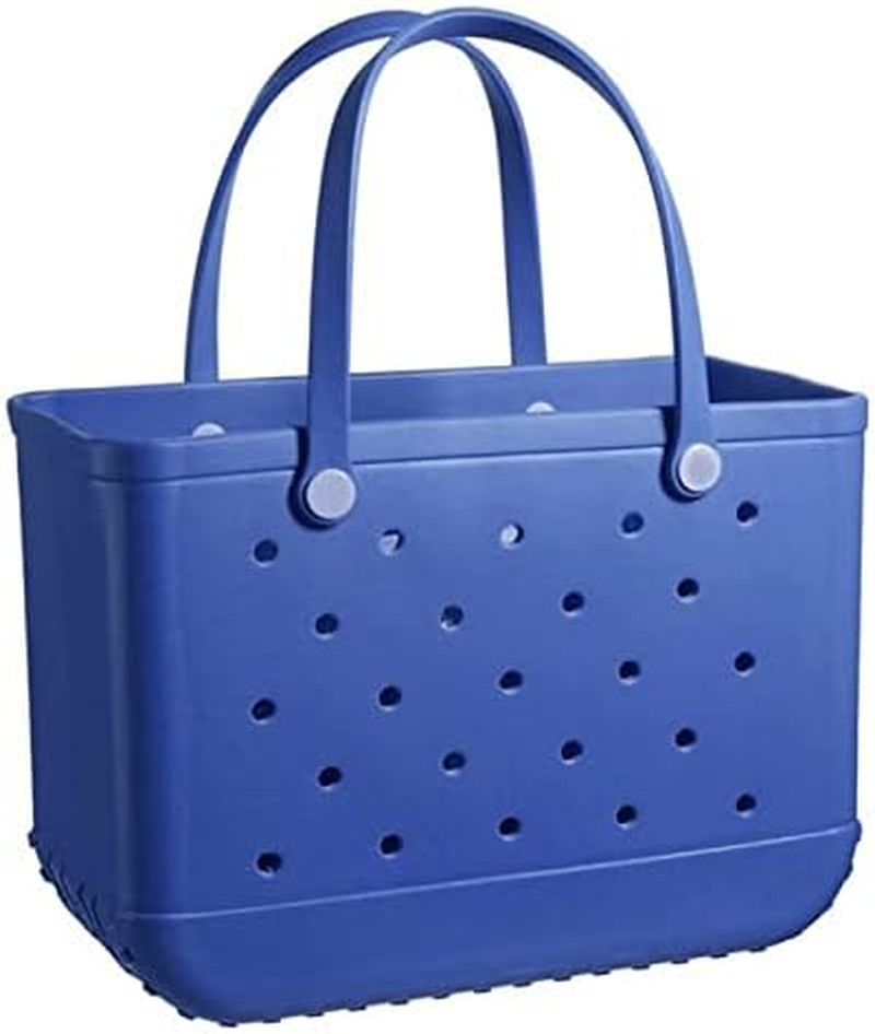 Women Outdoor Rubber Tote Bag,Sports Washable Rubber Tote Bag with Holes | Women'S Portable Travel for Beach Sports Swimming Pool