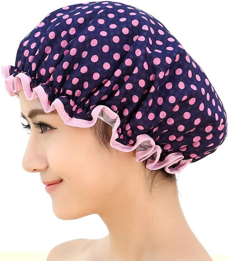 Waterproof Shower Cap Elastic Good Bathing Hat Fashionable Shower Hair Cap Adult Waterproof Bath Hat image number 1