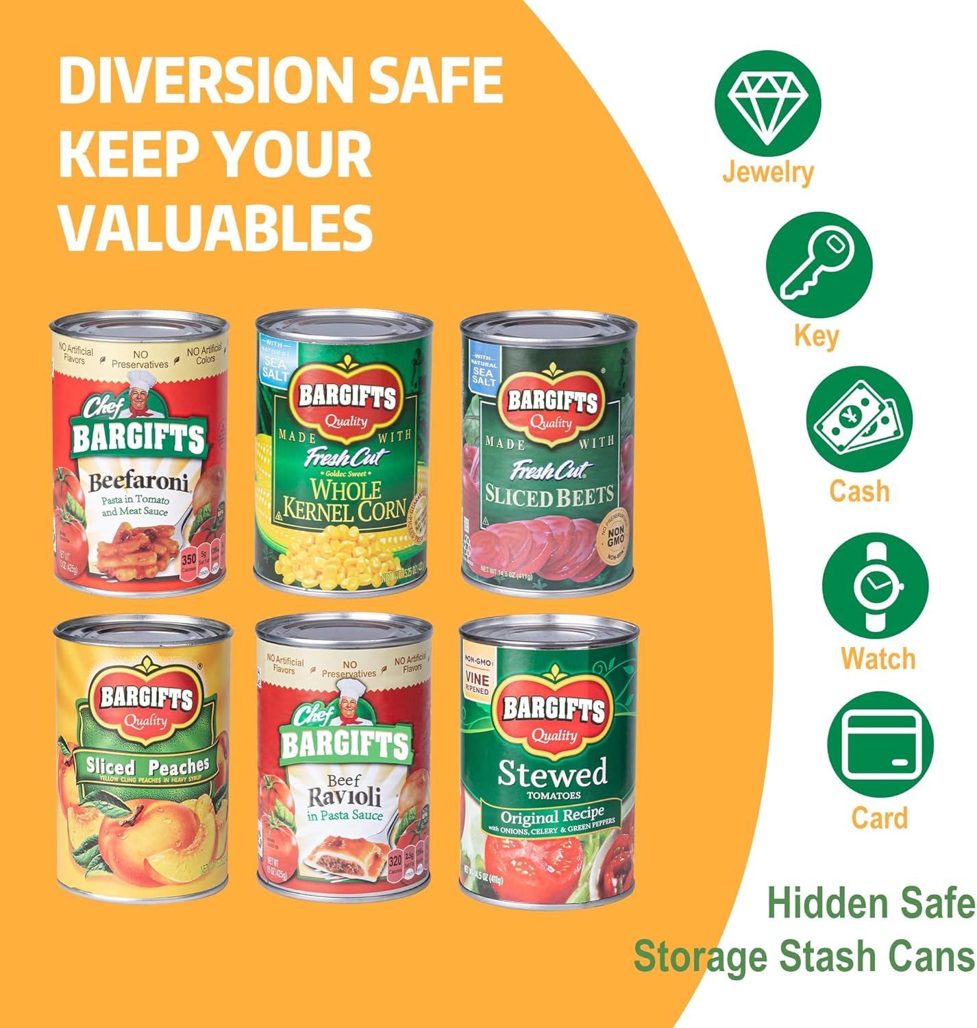 BARGIFTS Hidden Safe Fake Can with Hidden Compartment, Corn image number 2