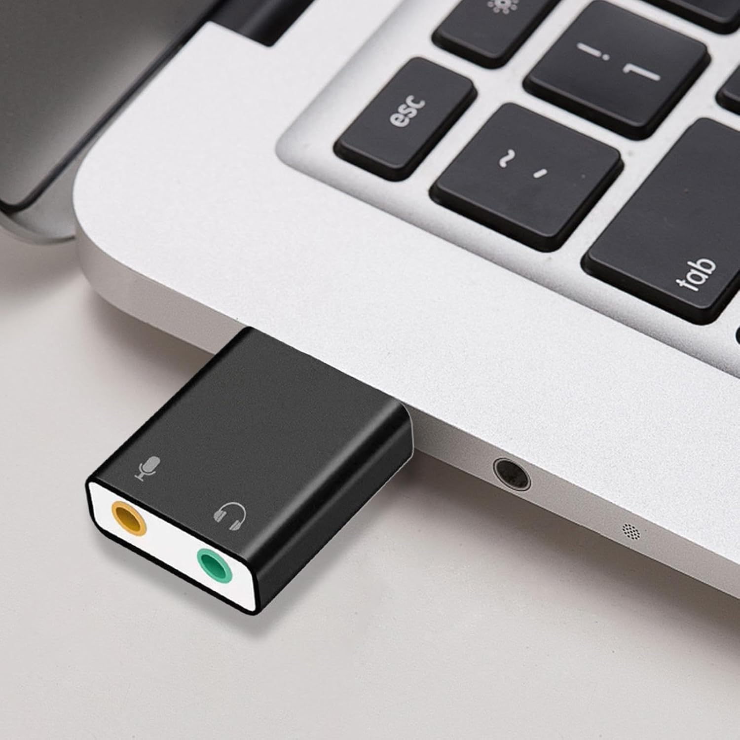 USB Sound Card, USB Card Adapter | USB 3.5Mm Stereo Adapter, Plug and Play Sound Card Accessories, USB Card Devices for Laptop Computer image number 5