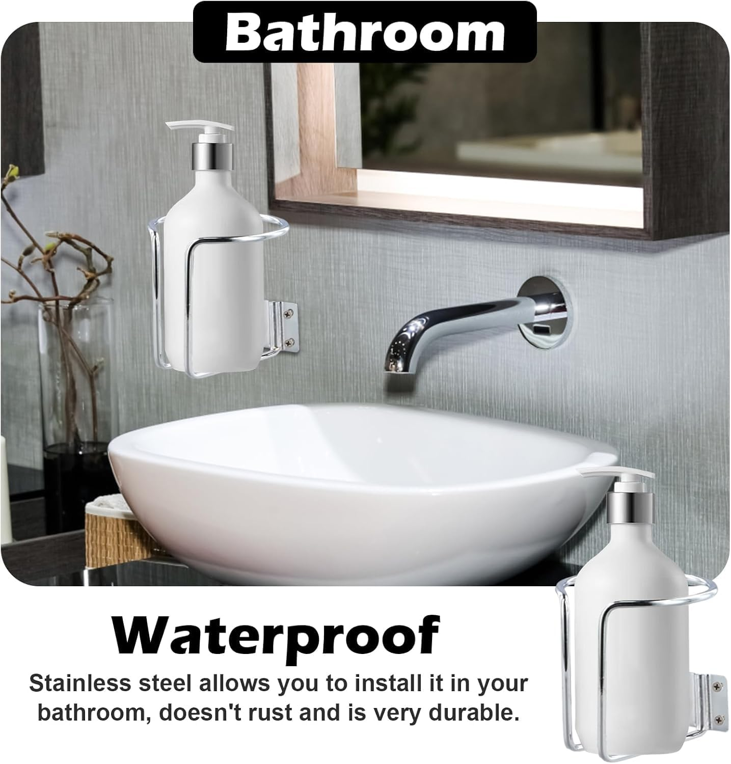 Stainless Steel Ring Shaped Boat Cup Drink Holder with Screws, 2Pcs Wall Rail Mounted Boat Ring Cup Holder, Metal Ring-Shaped Drink Holder for Boats, Silver image number 2