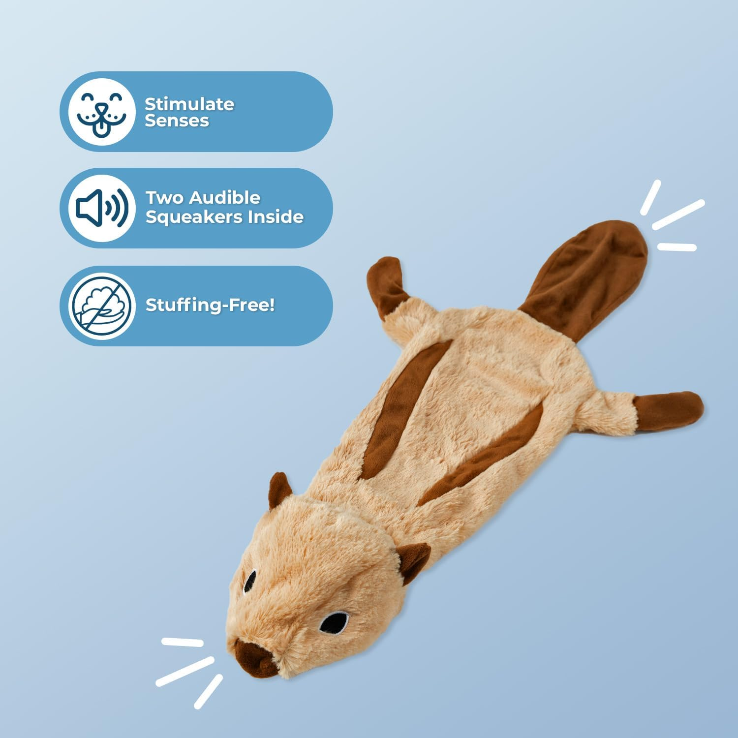 Best Pet Supplies, Inc. 2-In-1 Fun Skin Stuffless Dog Squeak Toy, Medium, Squirrel image number 2