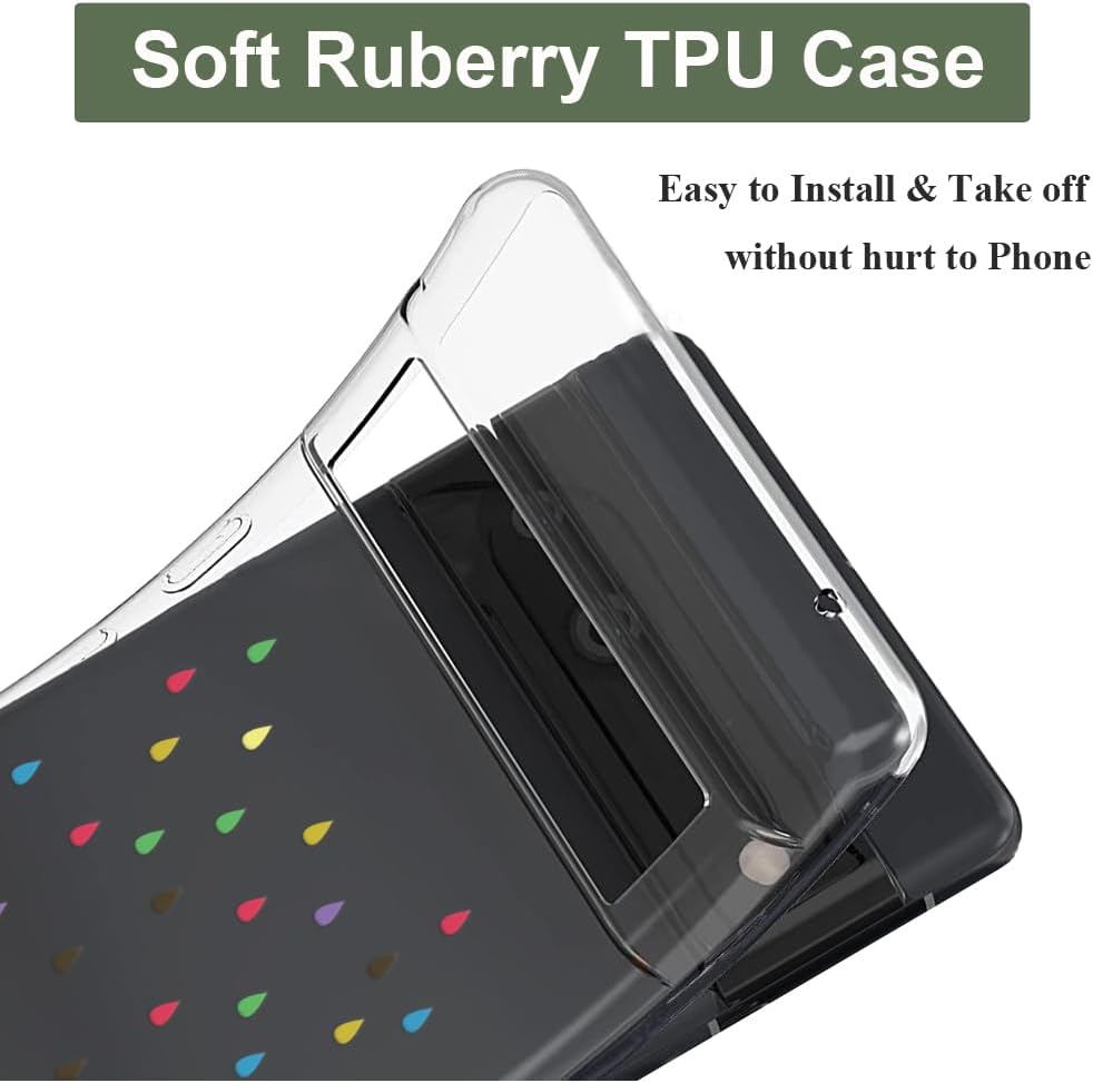 Unov Case Compatible with Pixel 8A Case Clear with Design Soft TPU Shock Absorption Slim Embossed Pattern Protective Back Cover for Pixel 8A (Rainbow Dinosaur) - Flower Bouquet image number 3