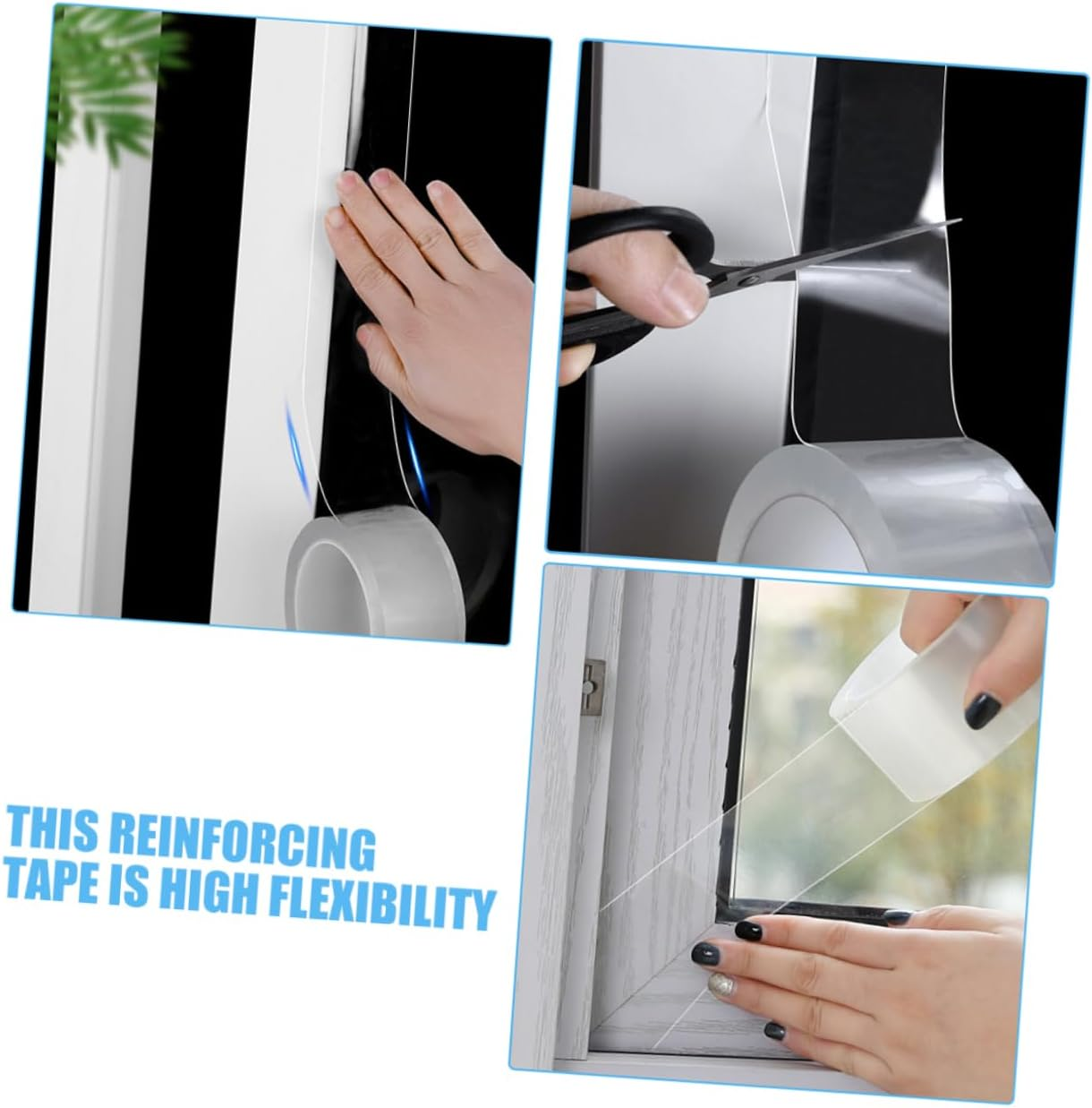 2Rolls Transparent Weather Stripping Seal Tape Wide High Adhesion Window and Door Seal for Dust Wind and Insulation image number 1