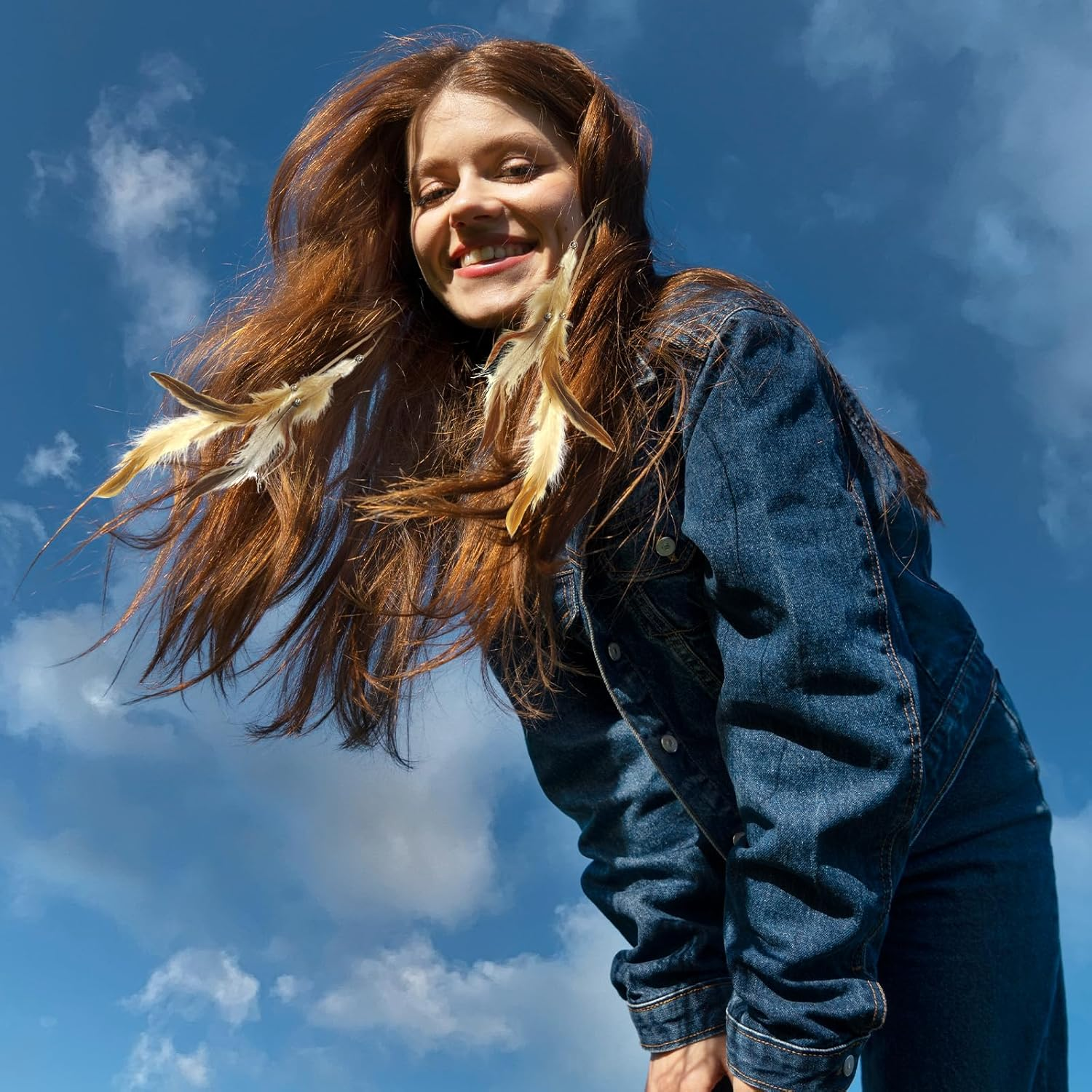 TEAONE Feathers Hair Extension Clips, 4 PCS Handmade Bohemian Hippie Hair Clip for Cosplay, Costume, Party Headdress image number 6