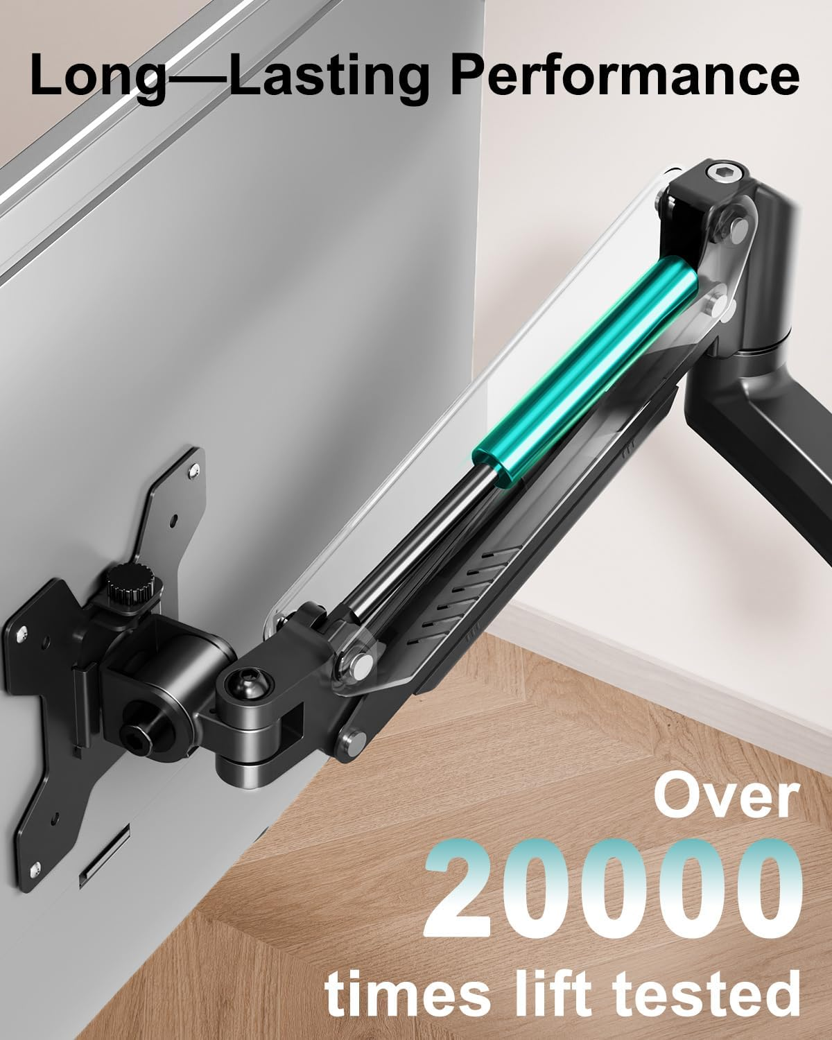 Dual Monitor Stand for Desk, Taller Monitor Arms for 2 Screens up to 32 Inch, Ergonomic Adjustable Gas Spring Double Computer Monitor Mount, Holds 4.4-22Lbs, VESA 75/100Mm, Black, Freelift - White image number 4