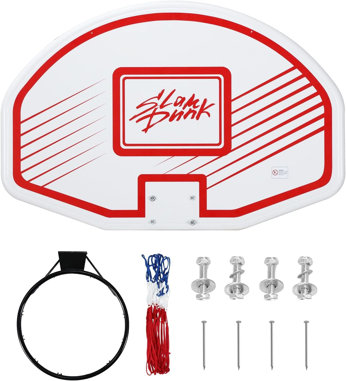 Genki Indoor Mini Basketball Hoop Wall Mounted Basketball Backboard Ring Net Set 73 X 49Cm for Adults Kids Home Outdoor Office Door