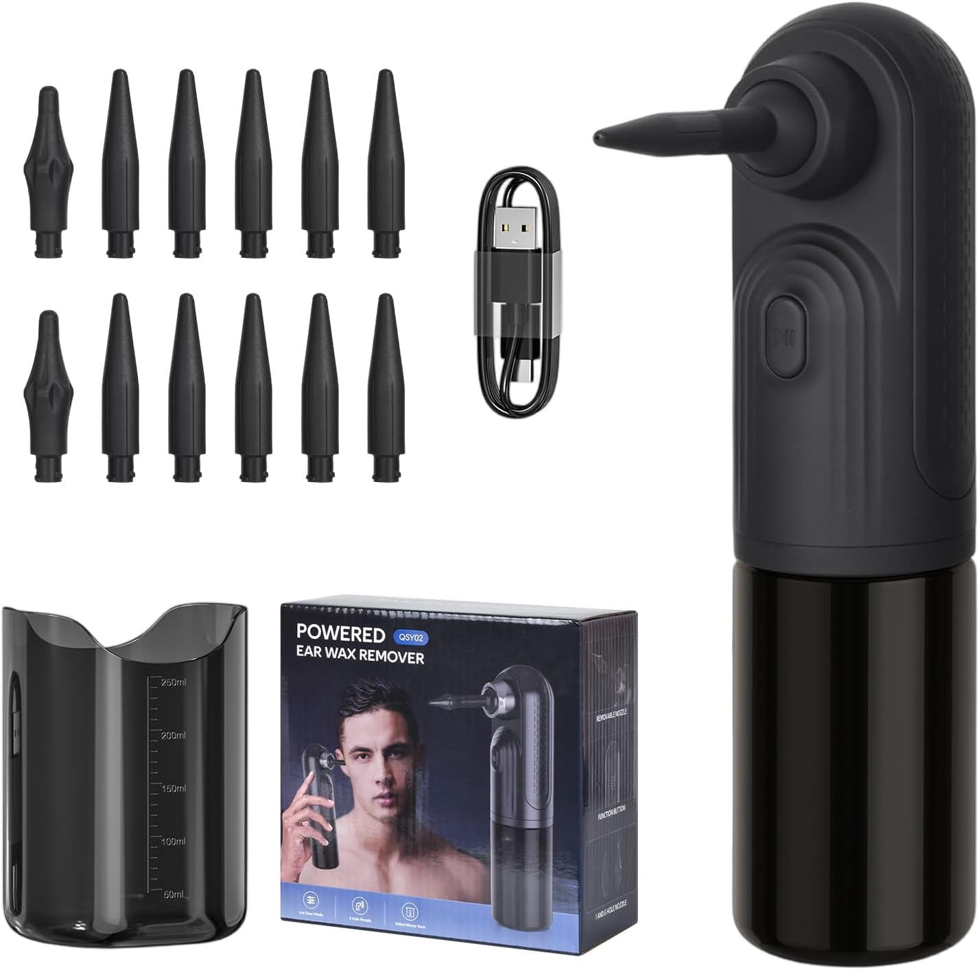 Colexy Ear Wash, Ear Cleaner, 4 Modes, Ear Cleaning with Washable Replacement Heads for Home Use by Adults and Children image number 3