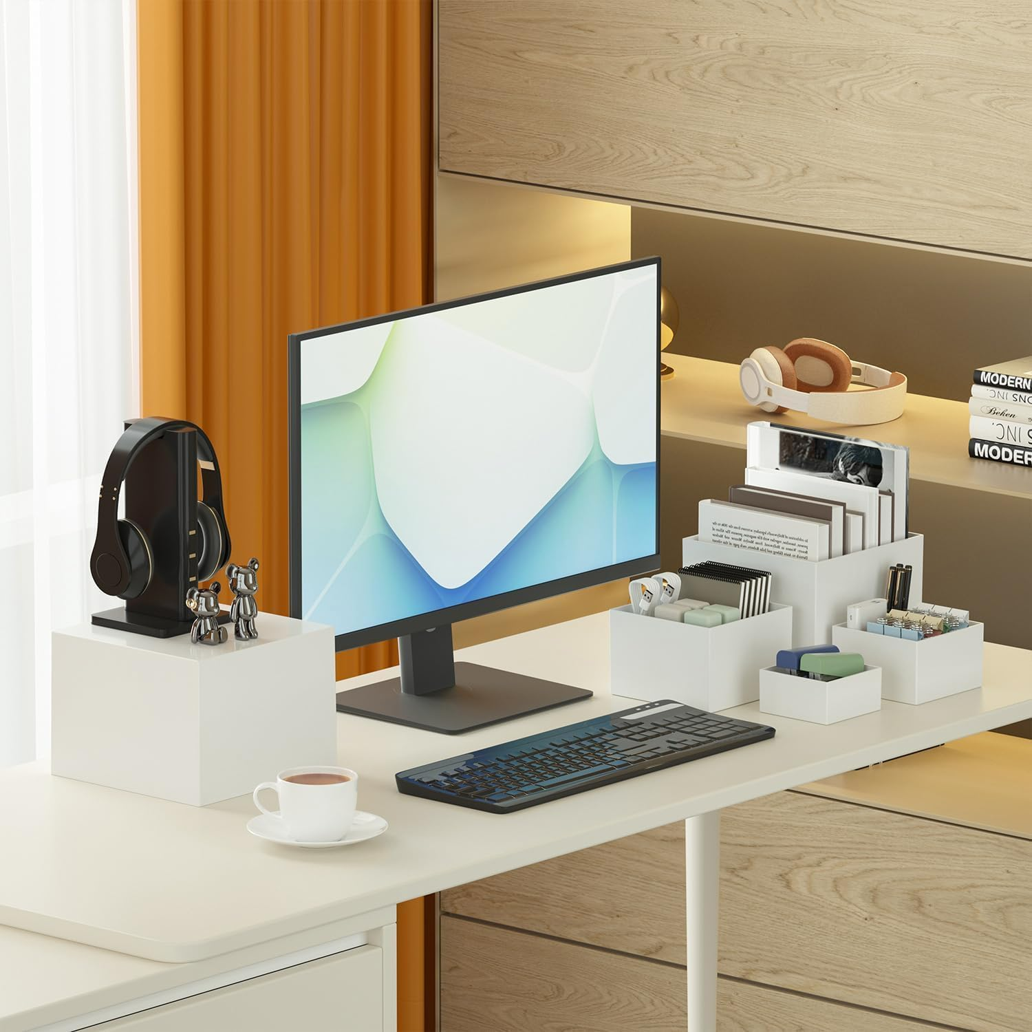 8 Pack White Acrylic Boxes for Display as Buffet Risers and Stands, Food Risers for Party, Table, Cupcake, Candy, Brunch, Jewelry, Decor (White) - Clear image number 2