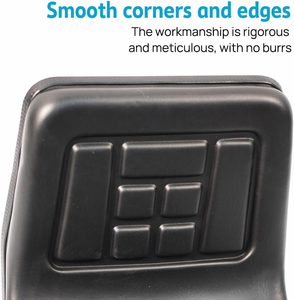 Suspension Tractor Seat Universal Excavator Forklift Lawn Tractors Backrest Chair Universal Replacement, High Density Foam Pu Leather Black image number 2