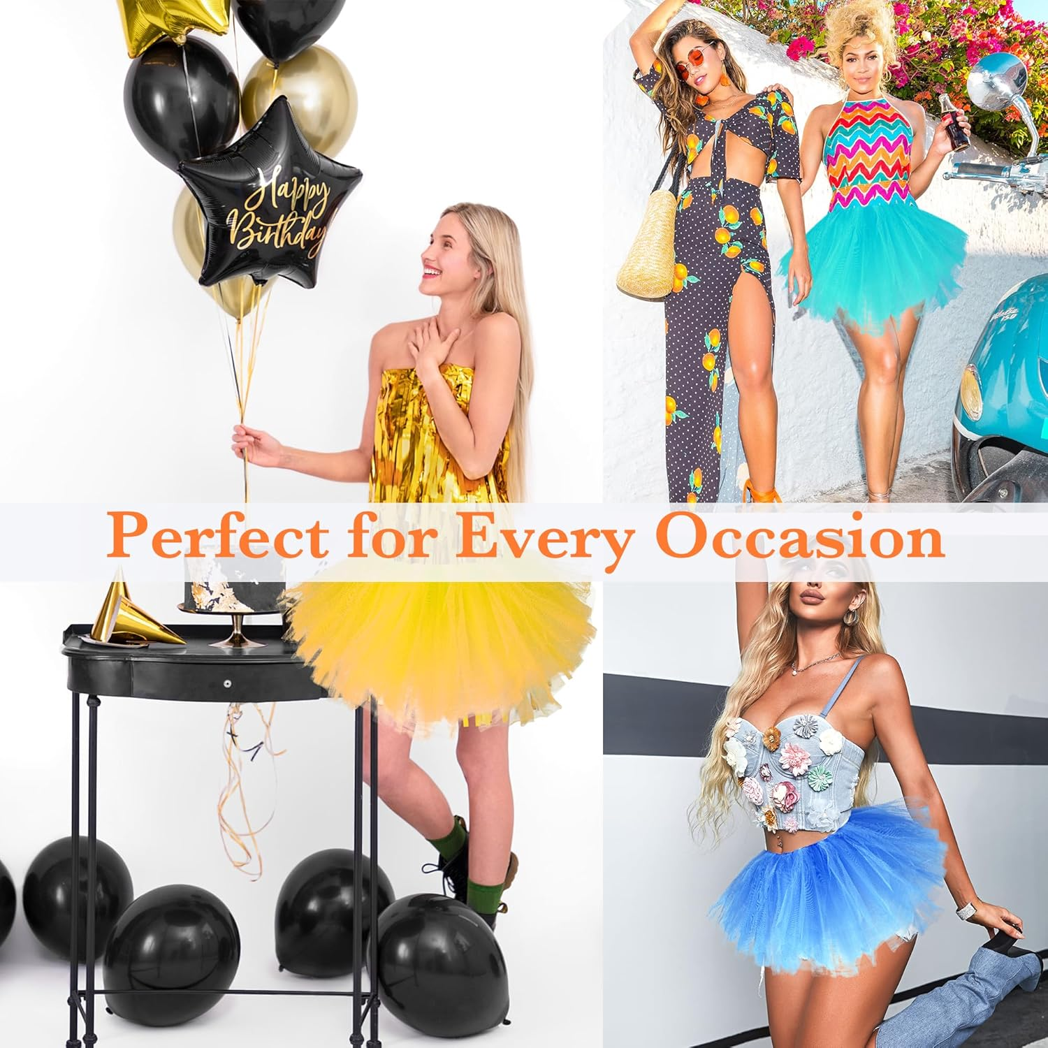 Ammiko Tutu for Women Adults - 5 Layer Tutu Skirts, Tutus for Women Girls, Halloween Tutu Adult, 80S Tulle Skirt Costume image number 3