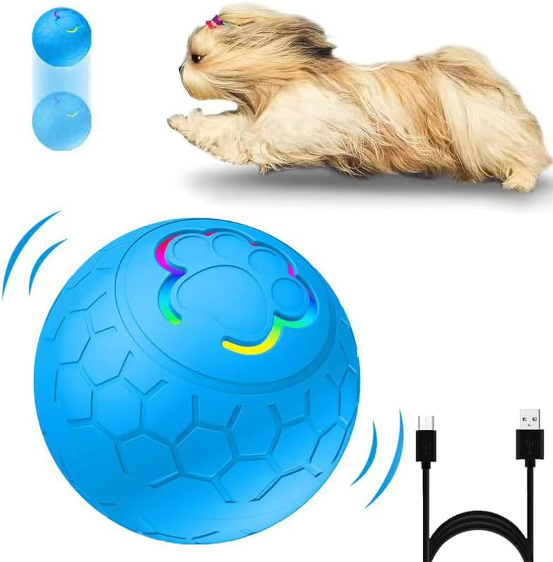 Interactive Dog Ball Toys, Active Rolling Ball for Indoor Dogs Cats with Motion Activated USB Rechargeable, Moving Bouncing Ball Pet Puzzle Toy (Pink)