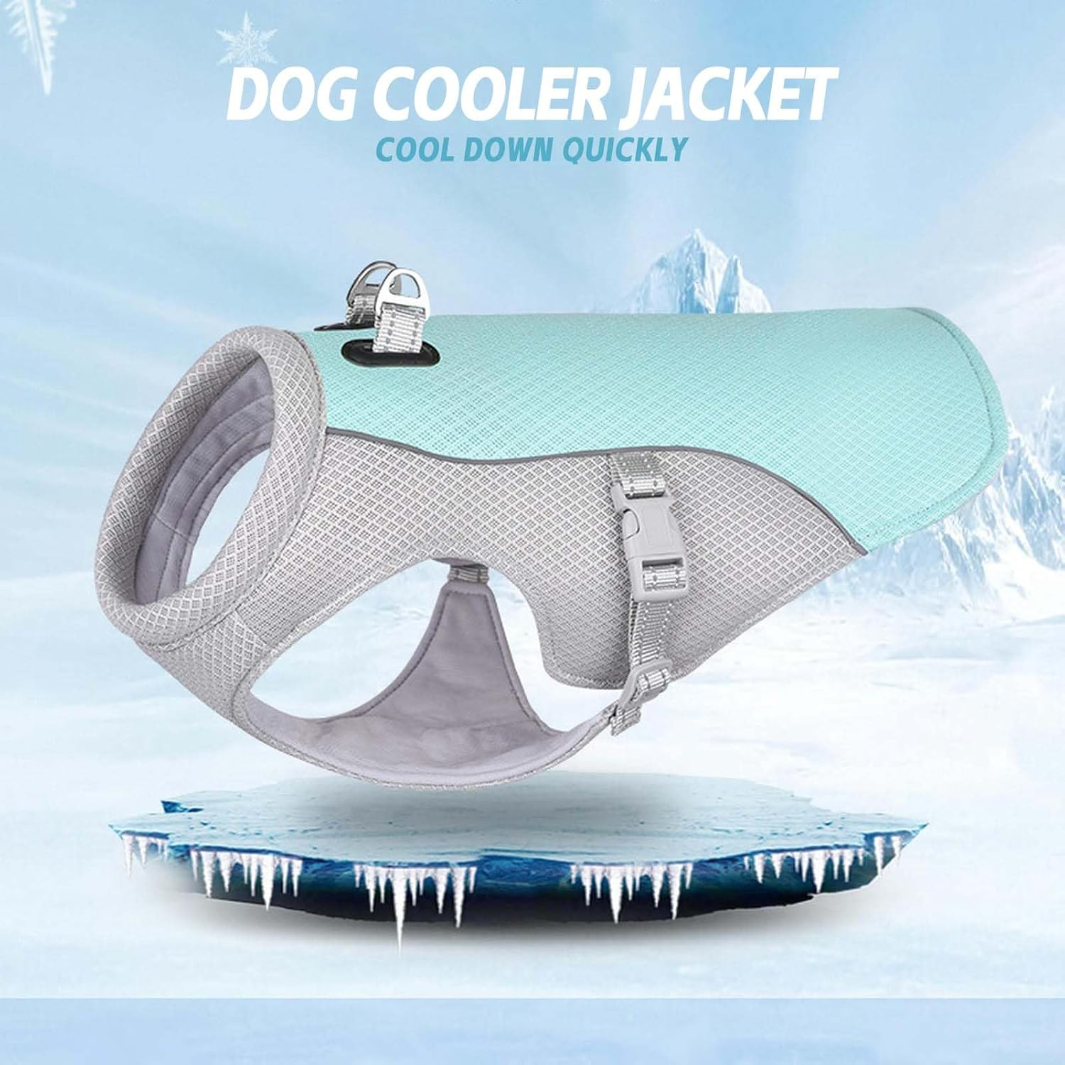 UOSIA Extra Large Dog Cooling Vest Pet Cooling Shirt Lightweight Dog Cooling Jacket with D Ring and Reflective Stripe Summer Puppy Vest Harness for Hiking Walking