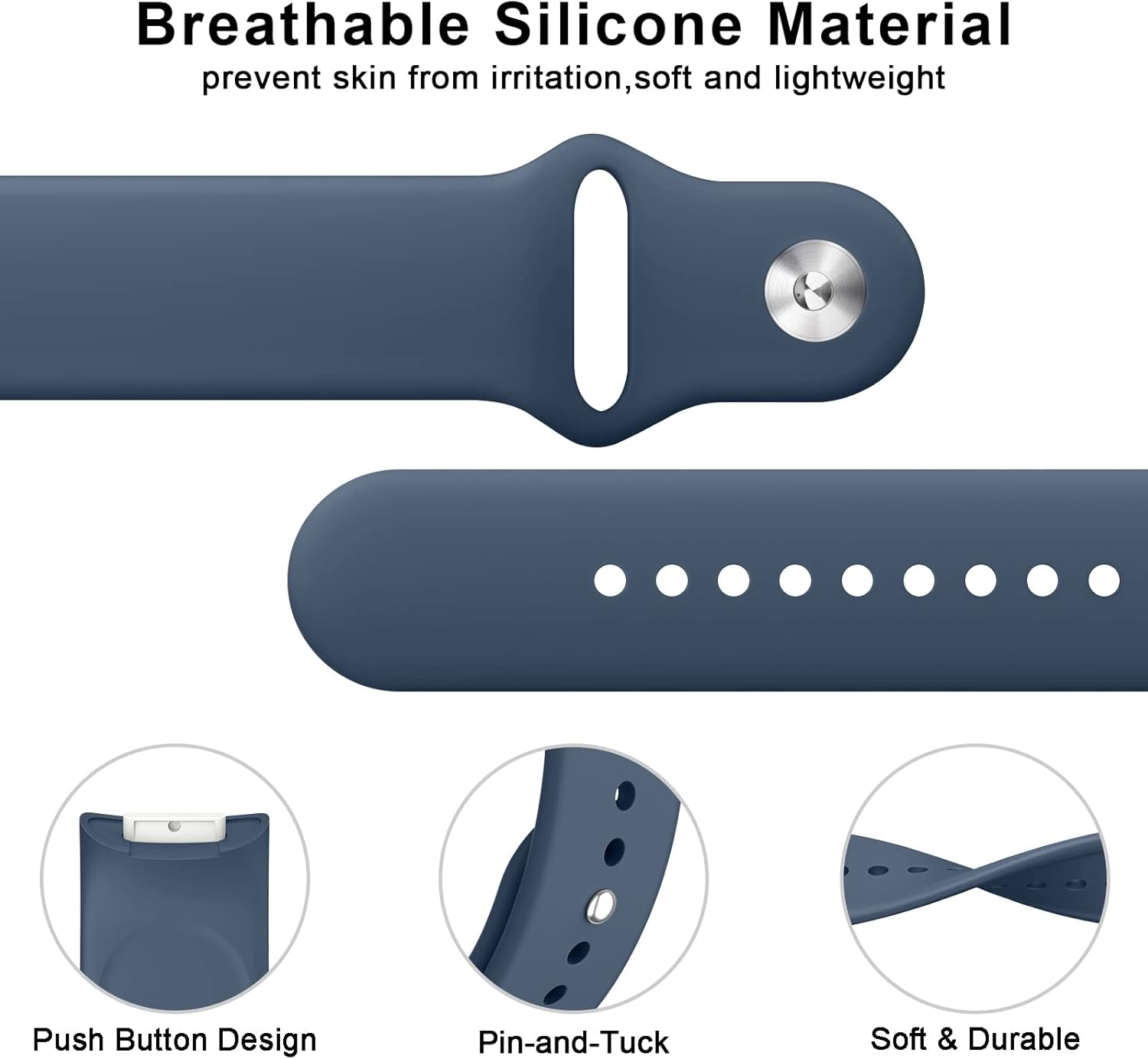 Leonids Bands for Fitbit Charge 5/6 - Soft Silicone Adjustable Breathable Sport Replacement Wristbands Strap for Advanced Fitness Tracker