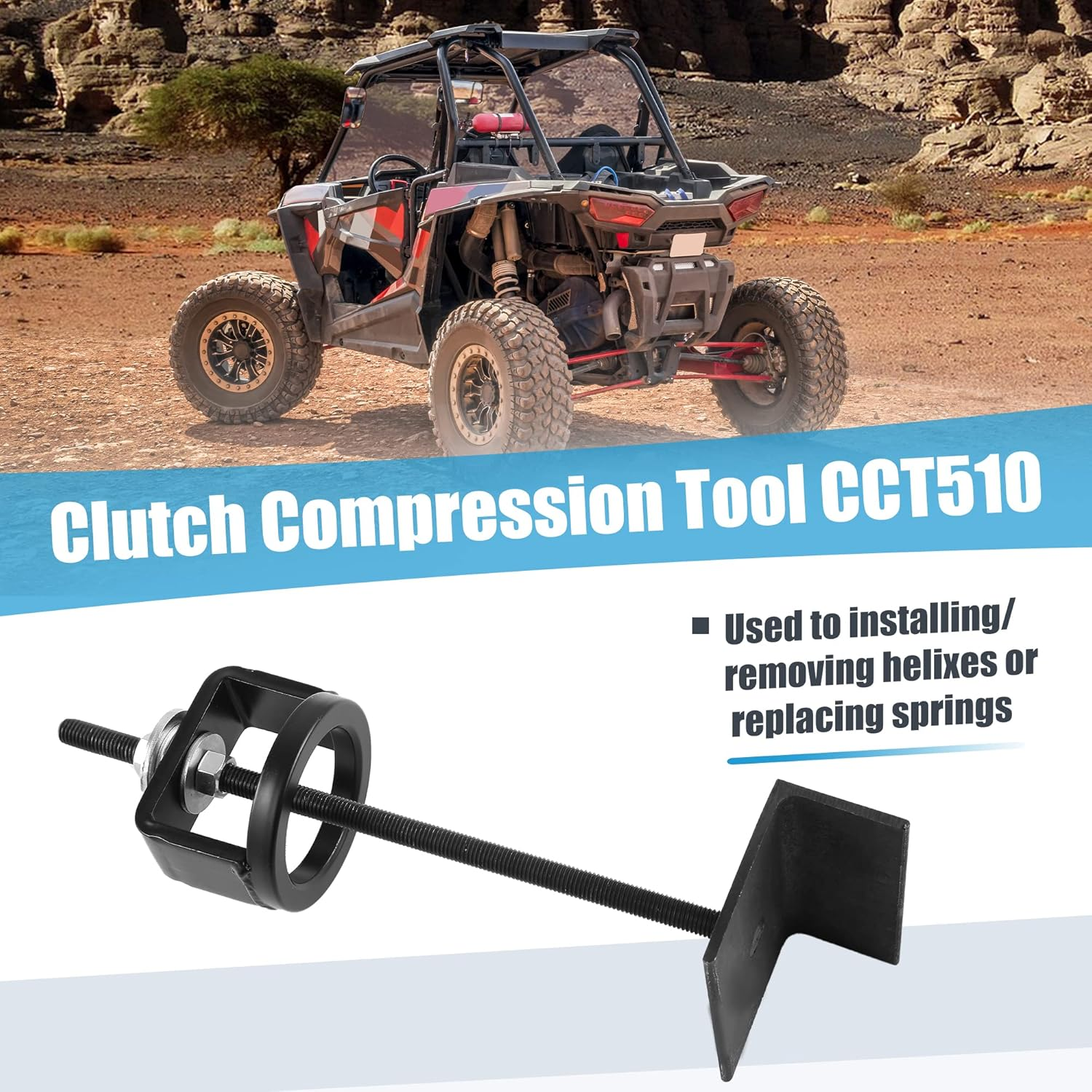 X AUTOHAUX Universal Clutch Compression Tool CCT510 for Polaris Sportsman 700 800 RZR for Kawasaki for Yamaha ATV UTV Snowmobile Primary Secondary Clutch Compression Tool for Ski-Doo Black image number 4