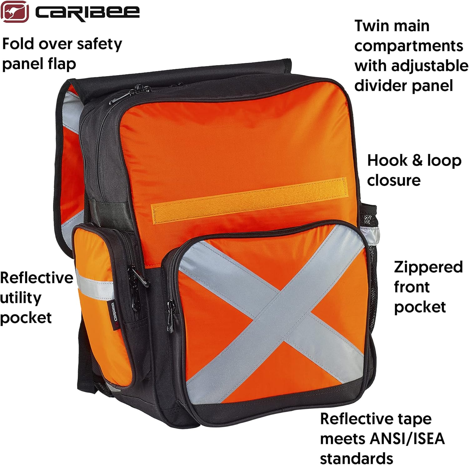 Caribee Pilbara Large Hi Vis Backpack with Reflective Safety Tape for Job Sites, Hunting, Motorcycling and Emergency Use image number 3