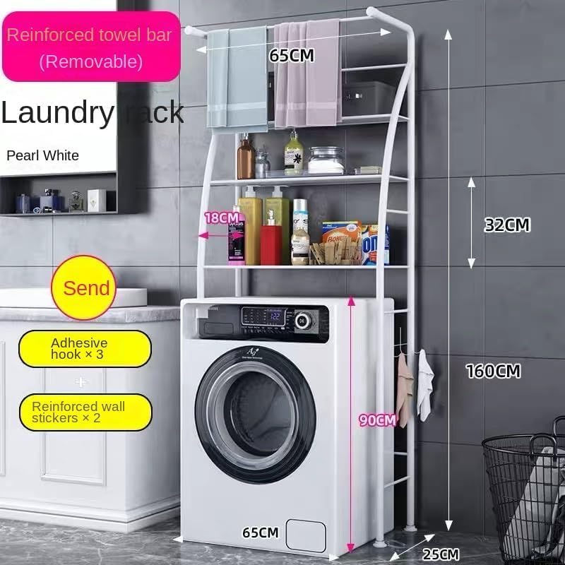 MISSLO over the Washing Machine Storage Shelf - 3 Tier over Laundry Washing Machine Steel Freestanding Organizer Rack Standing Shelf image number 2