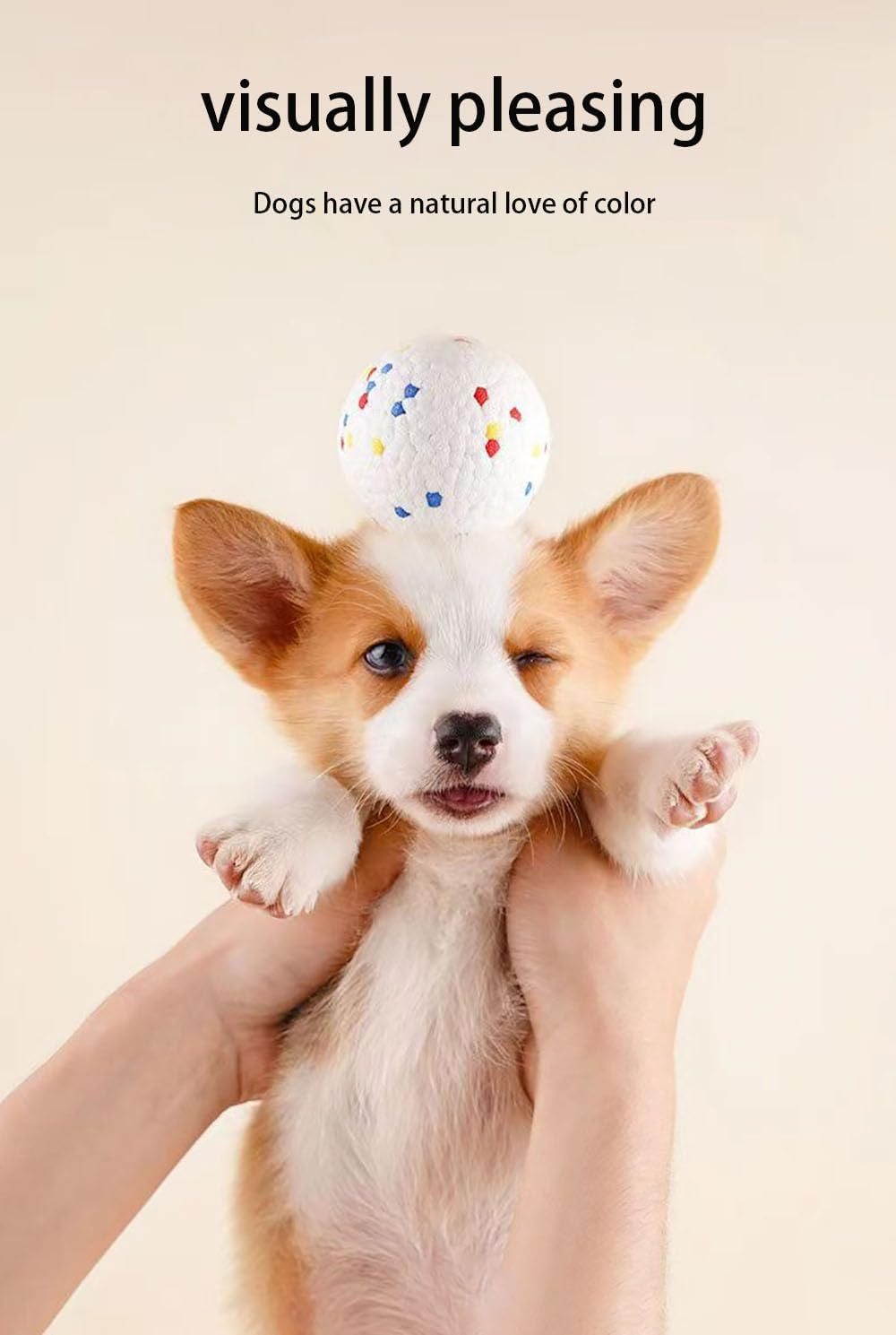 Dog Balls for Aggressive Chewers 2 Pcs, Dog Tennis Ball Toy 3 Inch Interactive Durable Dog Chew Balls image number 3