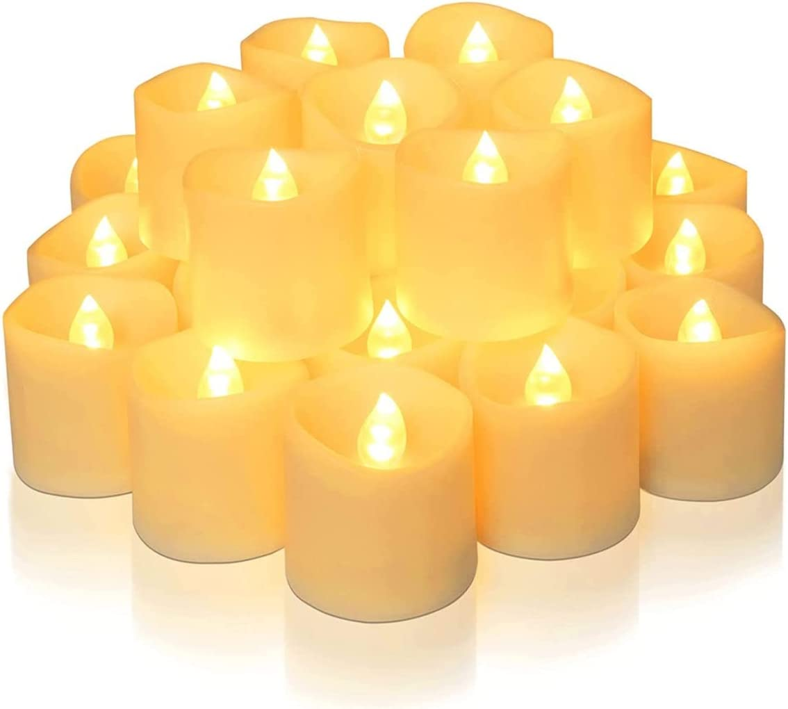 Flameless Tea Lights Candles, Battery Operated LED Votive Candles, Flickering Tealights with Warm Yellow Light Romantic Night for Wedding, Valentine'S Day, Halloween, Christmas, Celebration (24 Pack) image number 2