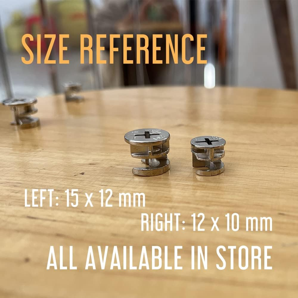 12 X 10Mm Cam Lock Replacements, Cam Connector Fittings, Furniture Cam Lock Nut Hardware Parts for Cabinet Dresser Drawer Table, 20 Pieces image number 4