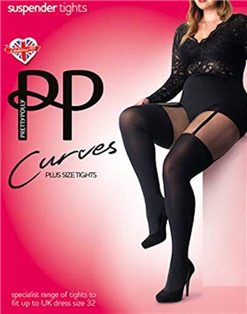 Pretty Polly Women'S Curves plus Size Suspender Tights image number 1
