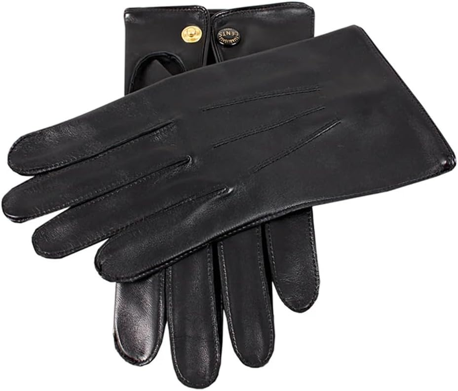 Dents Men'S Classic Sandhurst Unlined Leather Gloves with 3-Point Stitch Detail & Press Stud Fastening, English Tan, Size 7.5 image number 3