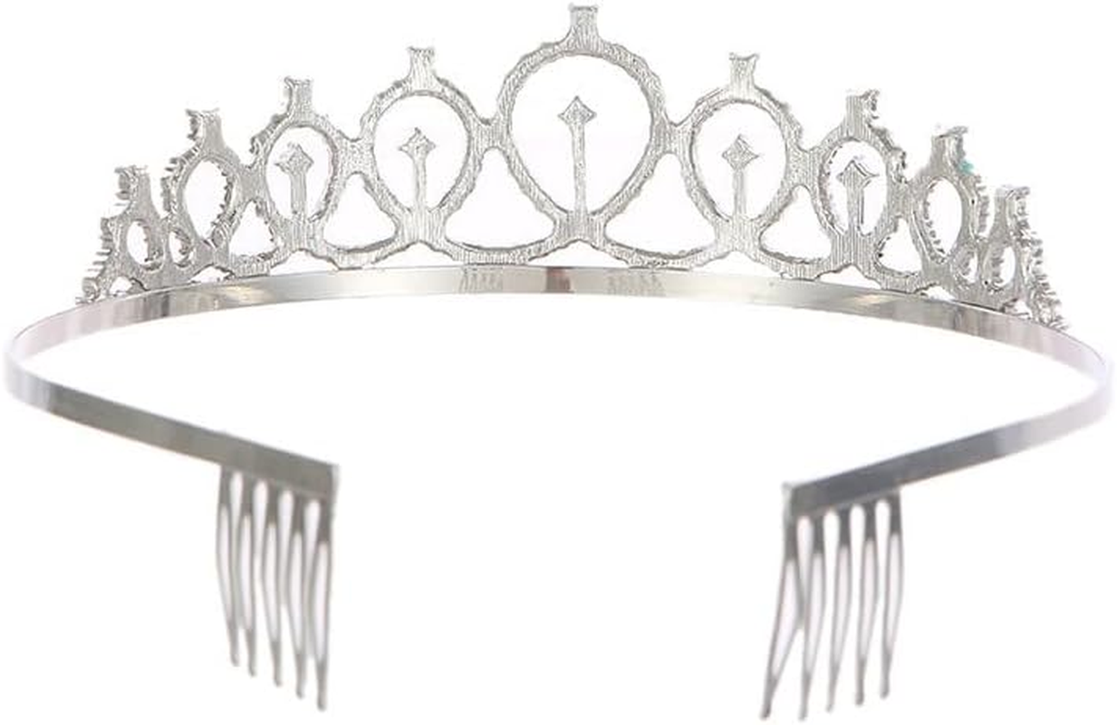 Birthday Crystal Queen Comb Headband for Women and Girls, Princess Rose Hair Rhinestone Accessories for Wedding Prom Birthday Halloween Costume (Silver, One Size) image number 1