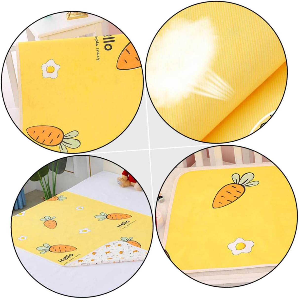 MERRYHAPY Washable Diaper Pad Reusable Change Mat for Diaper Change Pad Fast Absorption for Boys Girls Urinal Soft Cartoon Pattern image number 2