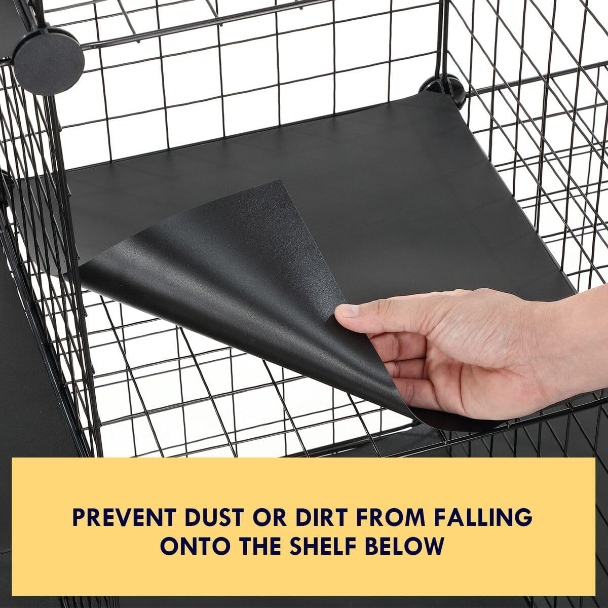 Metal Wire 25 Cube Storage Grid Organizer DIY Modular Cabinet for Toys Books Clothes Black - Black-30 Cube image number 5