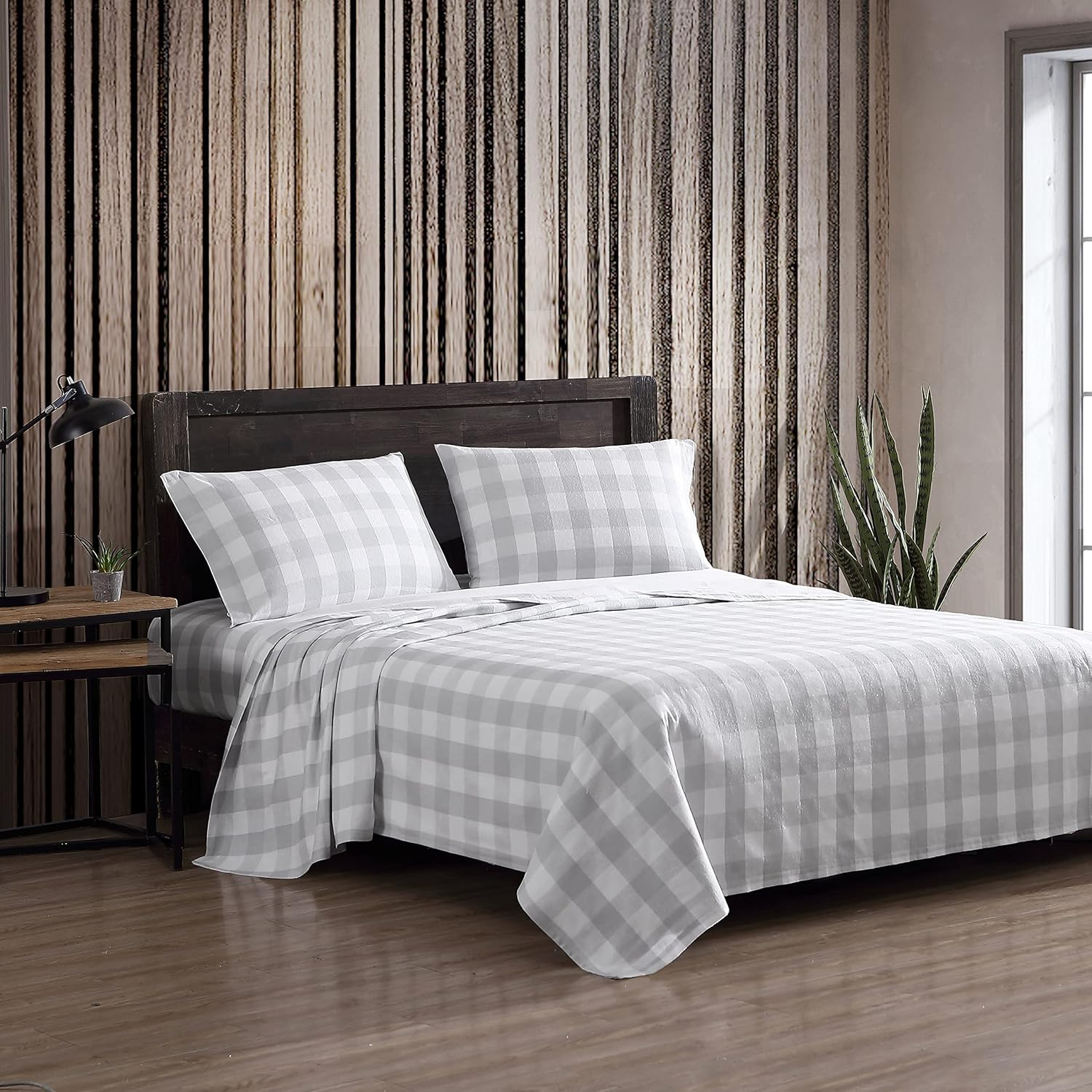 Eddie Bauer - Full Sheets, Cotton Flannel Bedding Set, Brushed for Extra Softness, Cozy Home Decor (Lakehouse Plaid, Full)