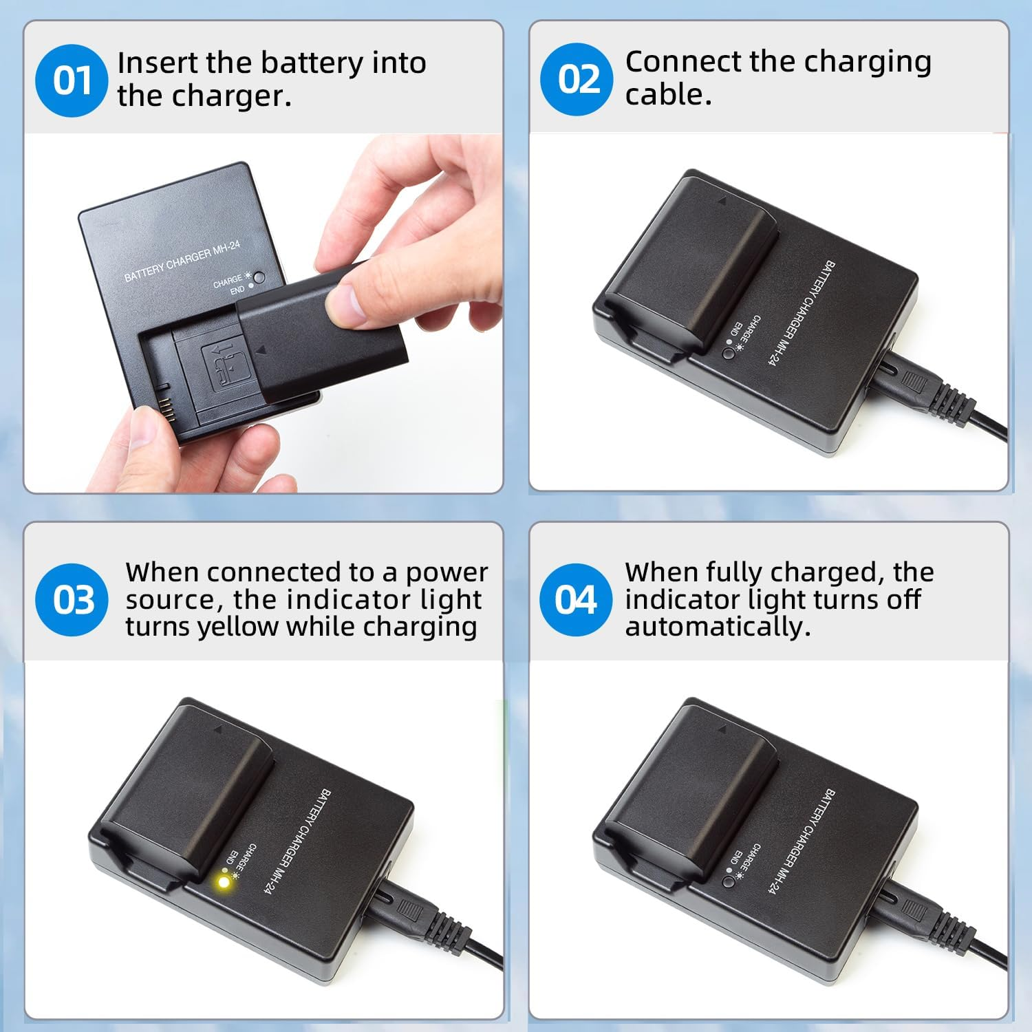OCOIXINH MH-24 Battery Charger for EN-EL14 En-El14A Battery Compatible with Nikon D3100, D3200, D3300, D3500, D3400, D5100, D5600, D5200, D5300, D5500, Coolpix P7000, P7100, P7200, P7700, P7800 image number 2