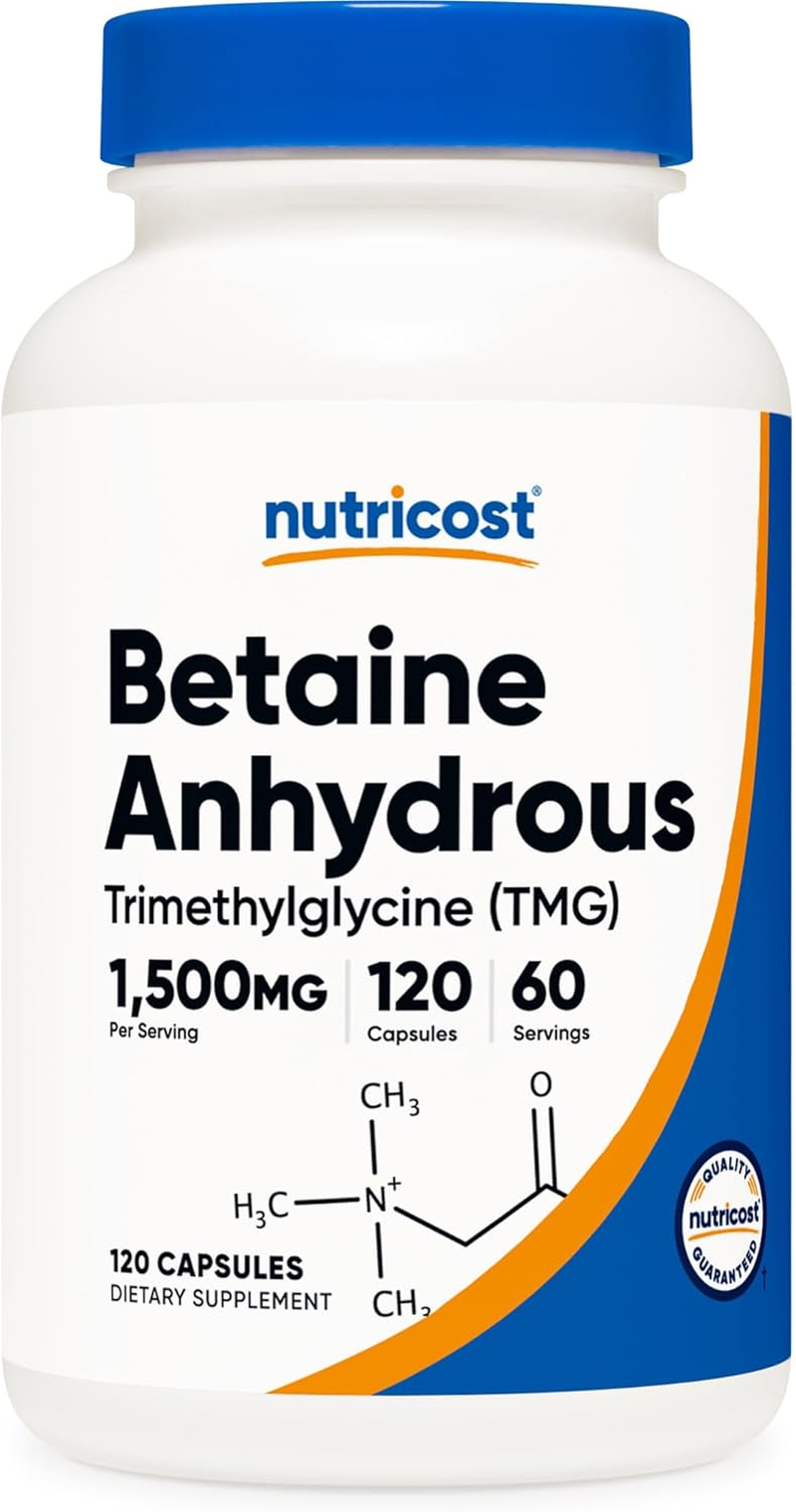 Nutricost Betaine Anhydrous Capsules 1500Mg, 60 Servings - Gluten Free, Non-Gmo, 750Mg per Cap, 120 Capsules image number 1